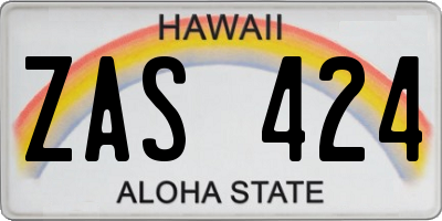 HI license plate ZAS424