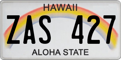 HI license plate ZAS427