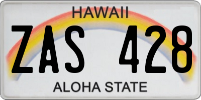 HI license plate ZAS428