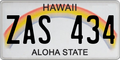 HI license plate ZAS434