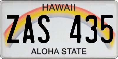 HI license plate ZAS435