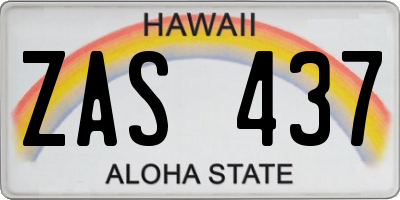 HI license plate ZAS437