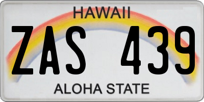 HI license plate ZAS439