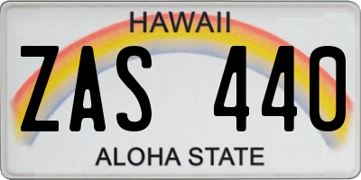 HI license plate ZAS440
