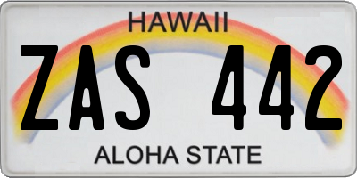 HI license plate ZAS442
