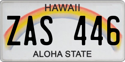 HI license plate ZAS446