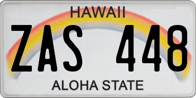 HI license plate ZAS448