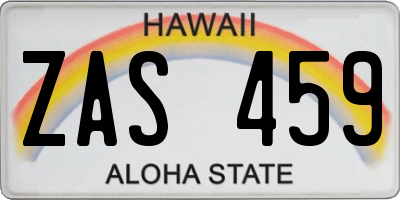 HI license plate ZAS459