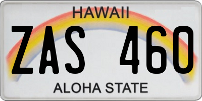 HI license plate ZAS460