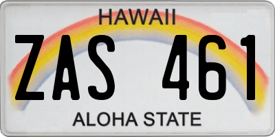 HI license plate ZAS461