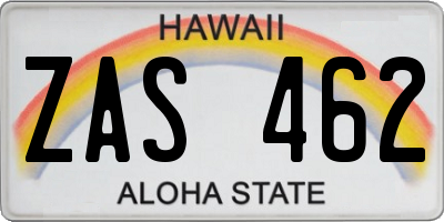 HI license plate ZAS462