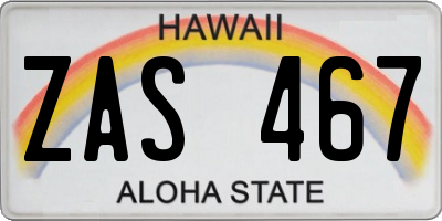 HI license plate ZAS467