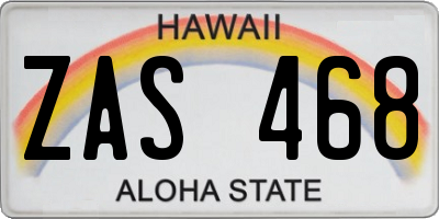 HI license plate ZAS468