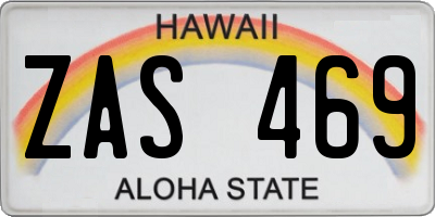 HI license plate ZAS469