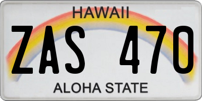 HI license plate ZAS470