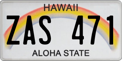 HI license plate ZAS471
