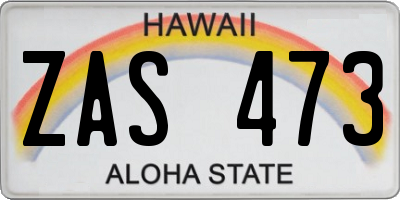 HI license plate ZAS473