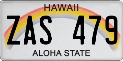 HI license plate ZAS479