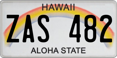 HI license plate ZAS482