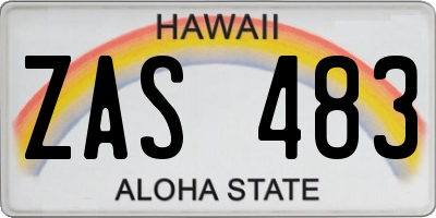 HI license plate ZAS483