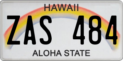 HI license plate ZAS484