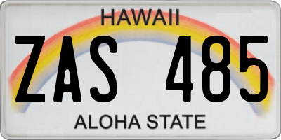 HI license plate ZAS485