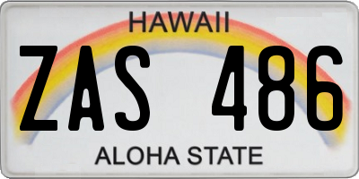 HI license plate ZAS486