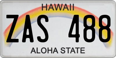 HI license plate ZAS488