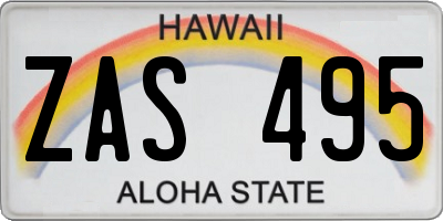 HI license plate ZAS495