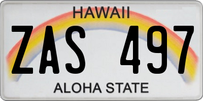 HI license plate ZAS497