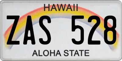 HI license plate ZAS528
