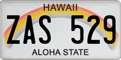 HI license plate ZAS529
