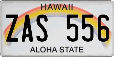 HI license plate ZAS556