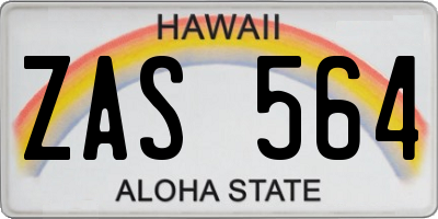 HI license plate ZAS564