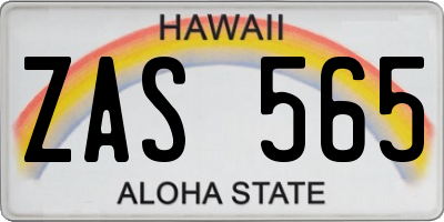 HI license plate ZAS565