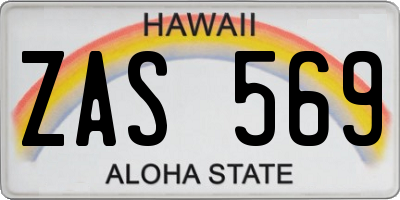 HI license plate ZAS569