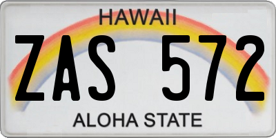 HI license plate ZAS572