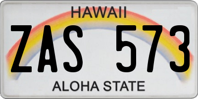 HI license plate ZAS573