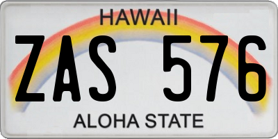 HI license plate ZAS576