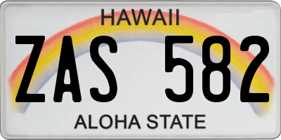 HI license plate ZAS582