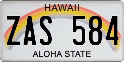 HI license plate ZAS584