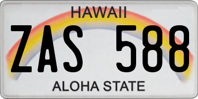 HI license plate ZAS588