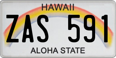 HI license plate ZAS591