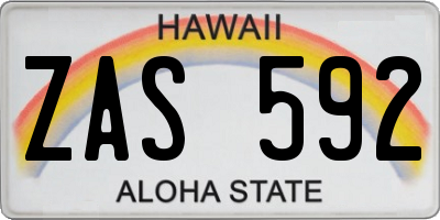 HI license plate ZAS592