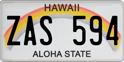 HI license plate ZAS594
