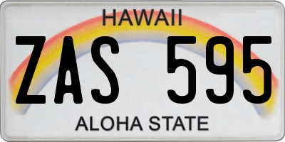 HI license plate ZAS595