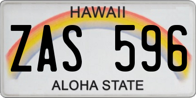 HI license plate ZAS596