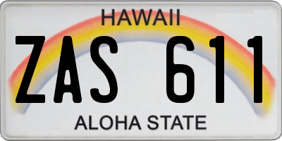 HI license plate ZAS611