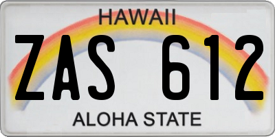 HI license plate ZAS612
