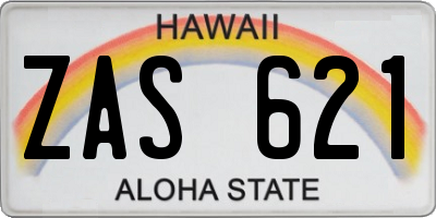 HI license plate ZAS621